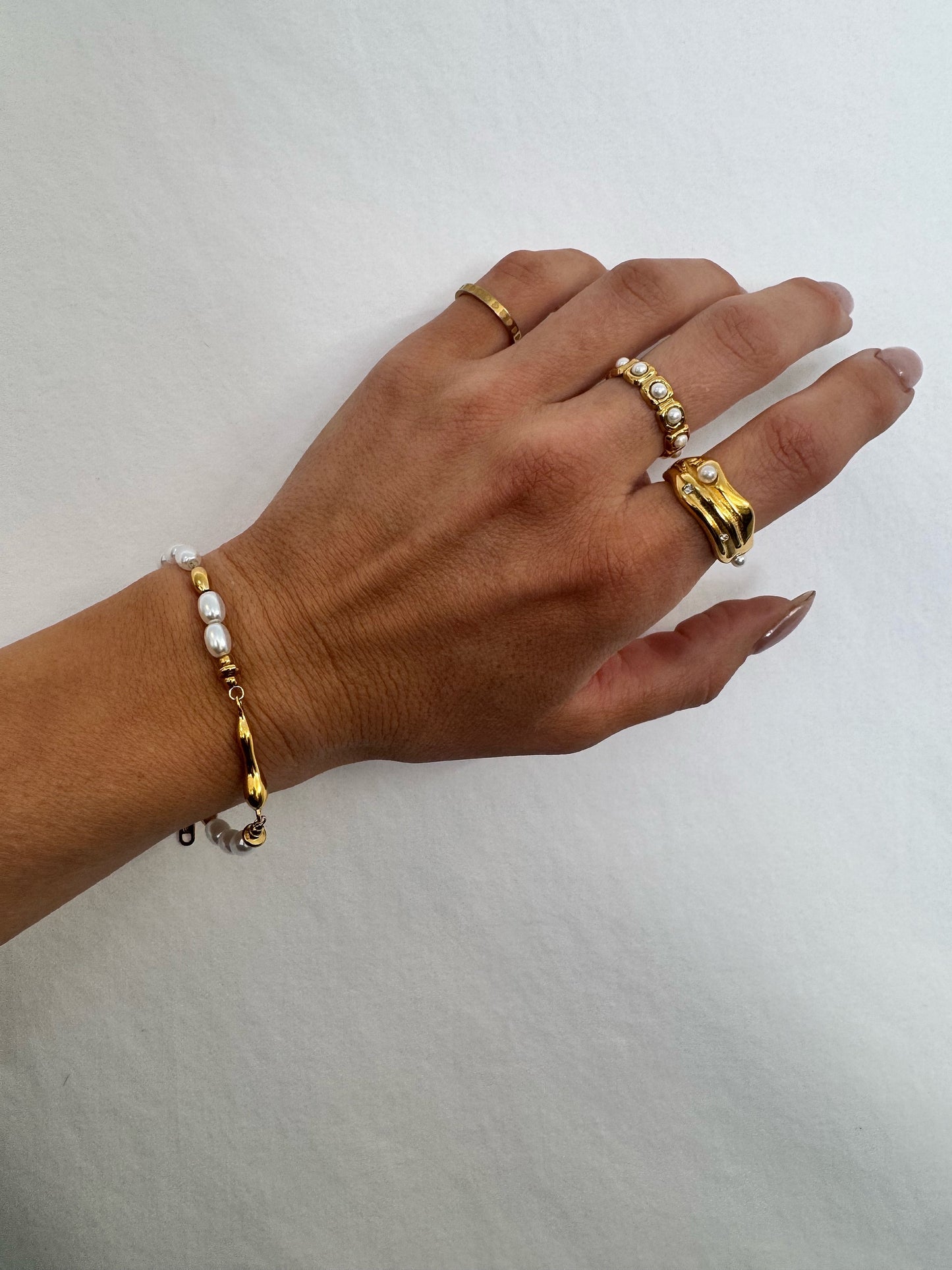 Rich Girl Pearl Adjustable Ring