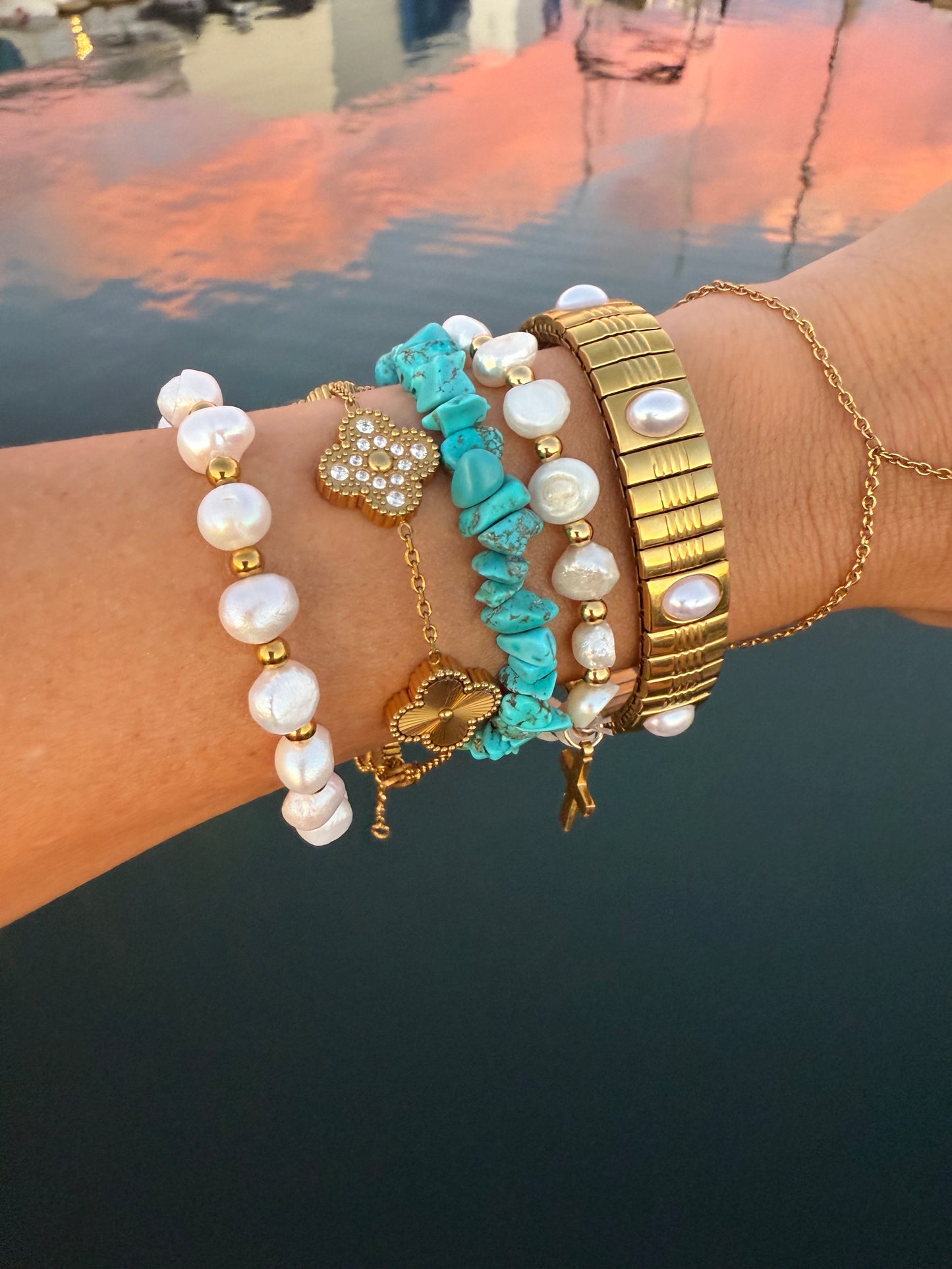 Turquoise Salt & Stone Bracelet