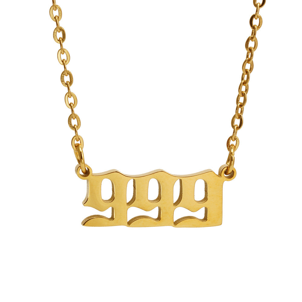 Angel Number Necklace – 18k Gold Plated, Waterproof, Tarnish-Free, Hypoallergenic Jewelry