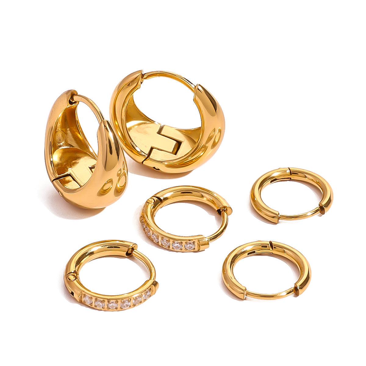 Golden Essentials Huggie Set