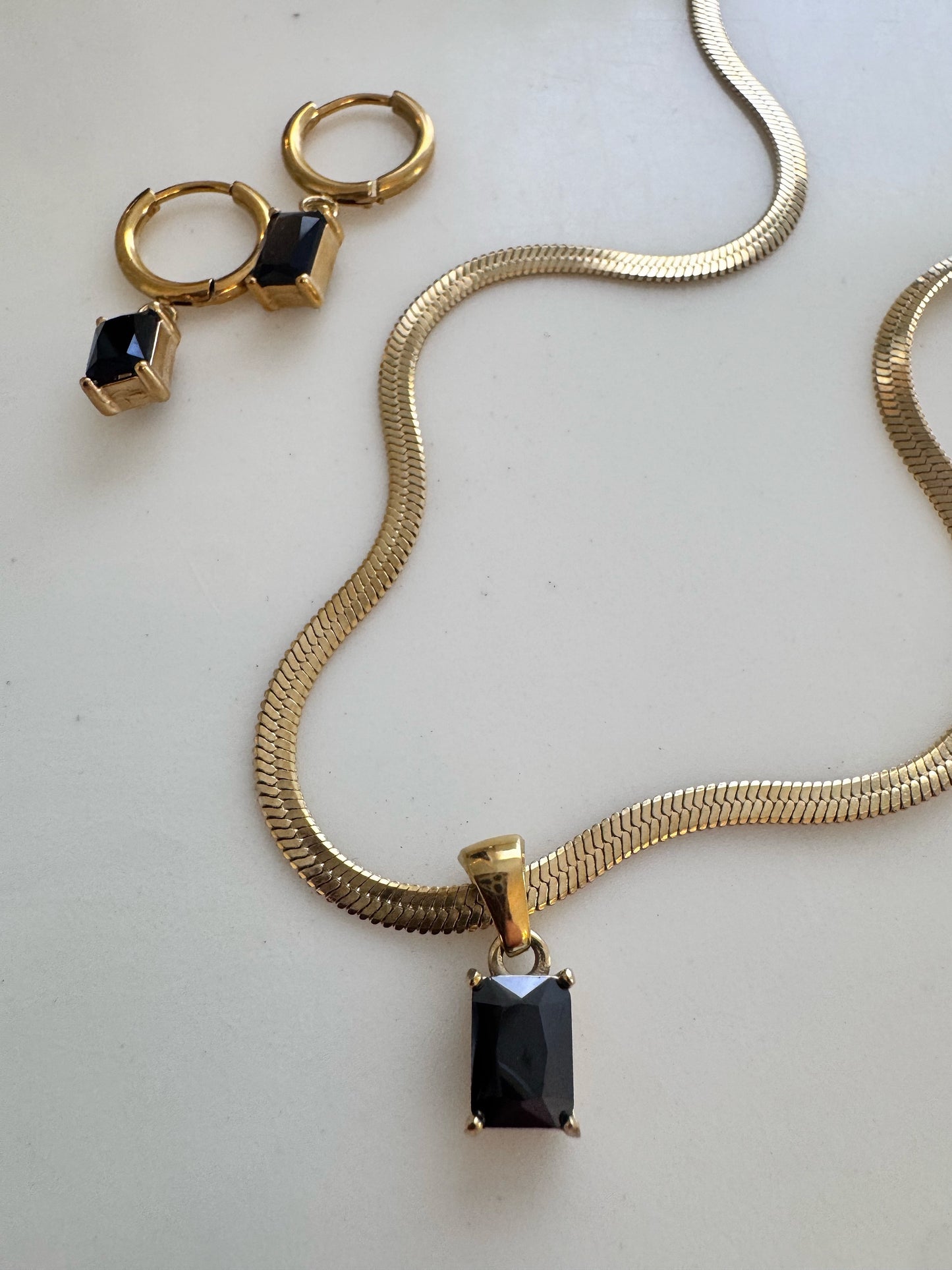Jules Black Stone Necklace Pendant