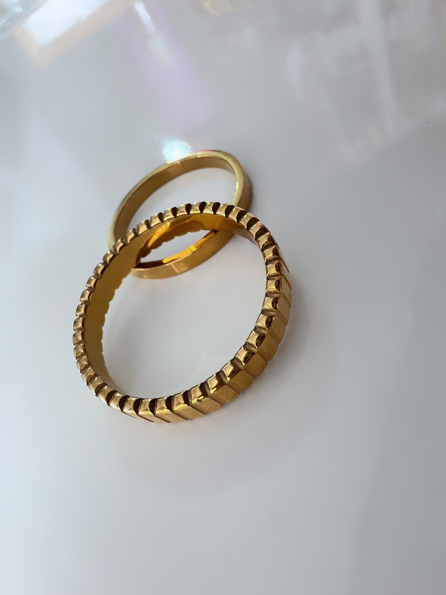 Ribbed Stacking Ring