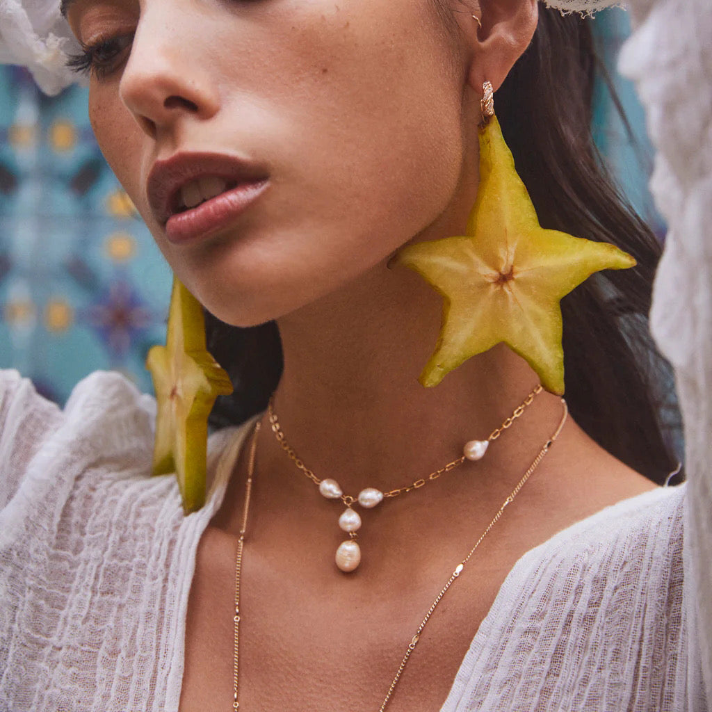 Sunset Pearl Drop Necklace