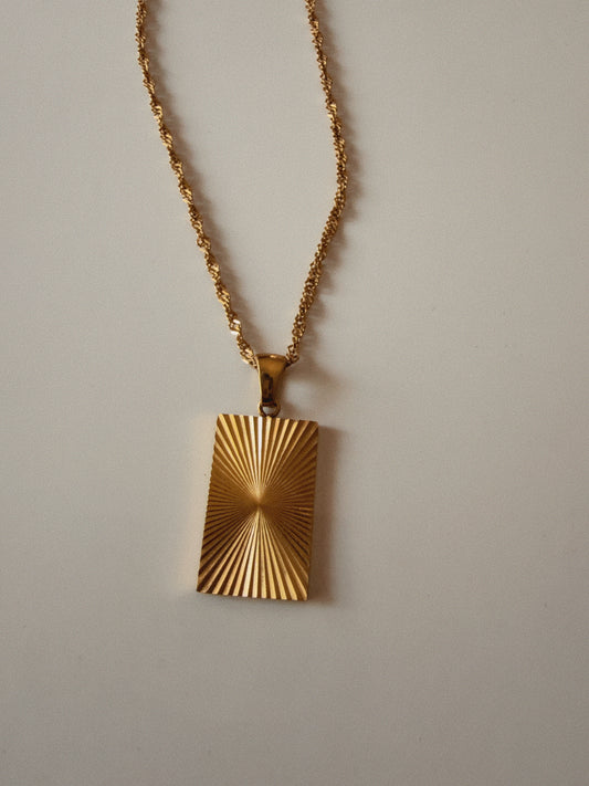 Golden Ray Pendant Necklace