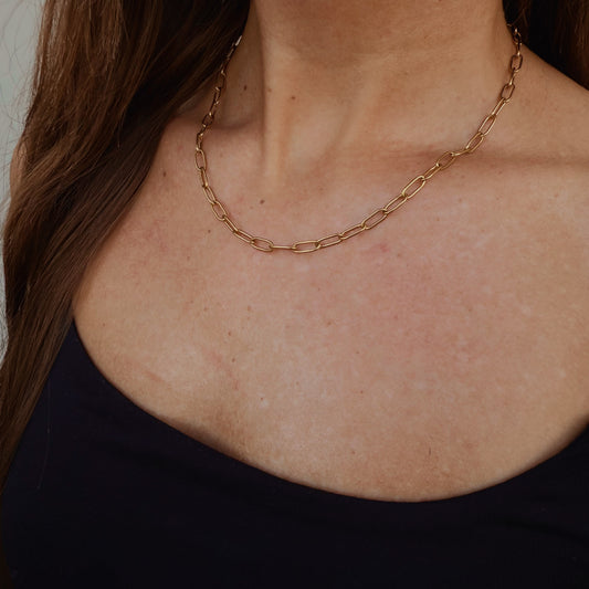 Dainty Paper Clip Necklace