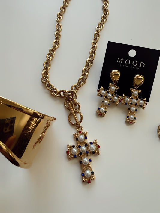 Revival Luxe Cross Drop Earrings