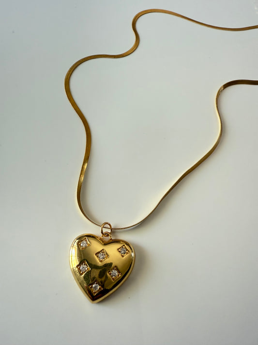 Diamond Dot Heart Necklace