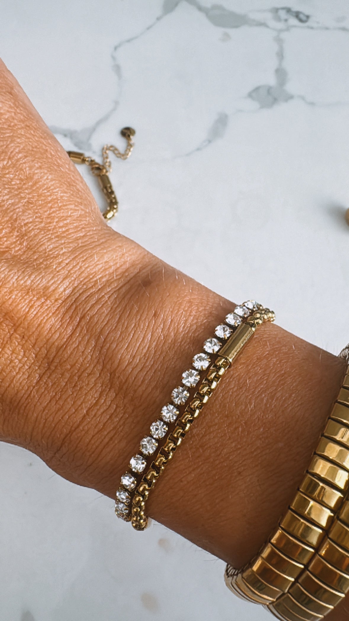 2-in-1 Dakota Diamond Bracelet – 18k Gold Plated