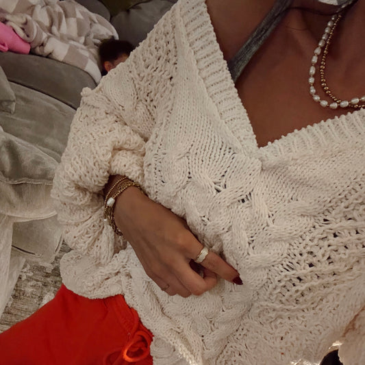 Autumn Pearl Open Ring