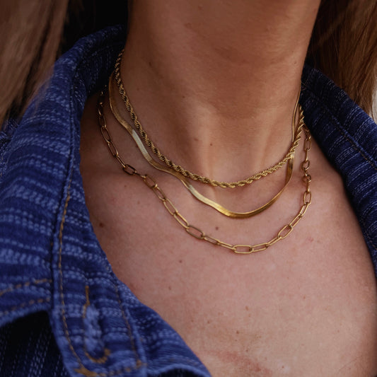18K Gold Bold Henry Rope Stacking Necklace