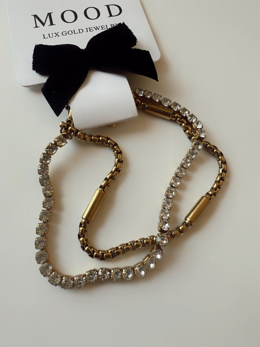 2-in-1 Dakota Diamond Bracelet – 18k Gold Plated