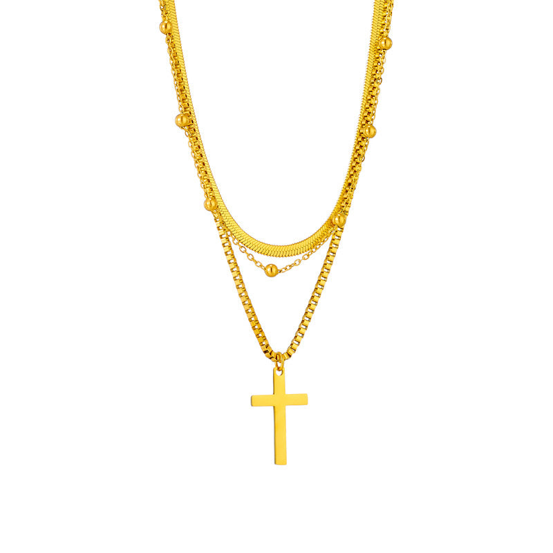 Layered Cross Necklace