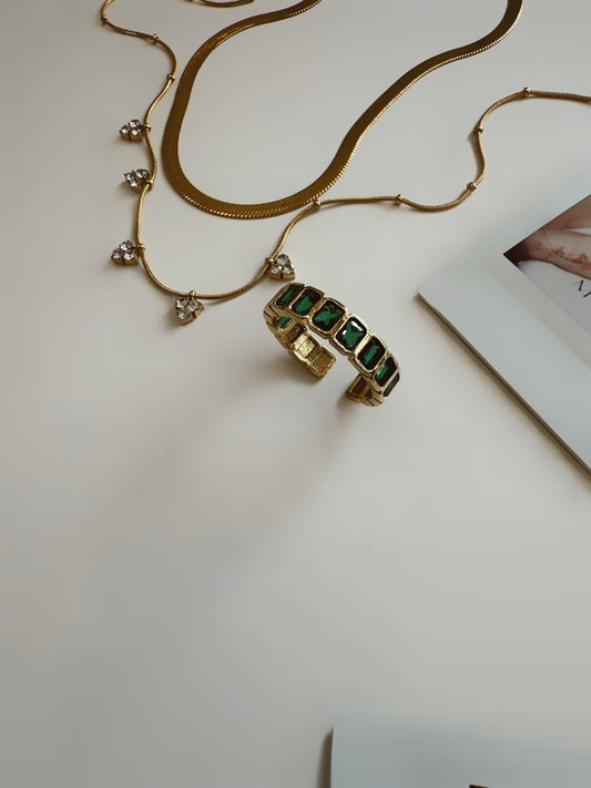Eloise Emerald Open Ring