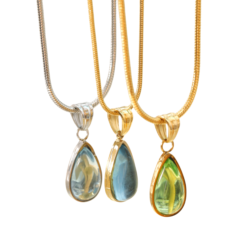 Sea Glass Drop Necklaces