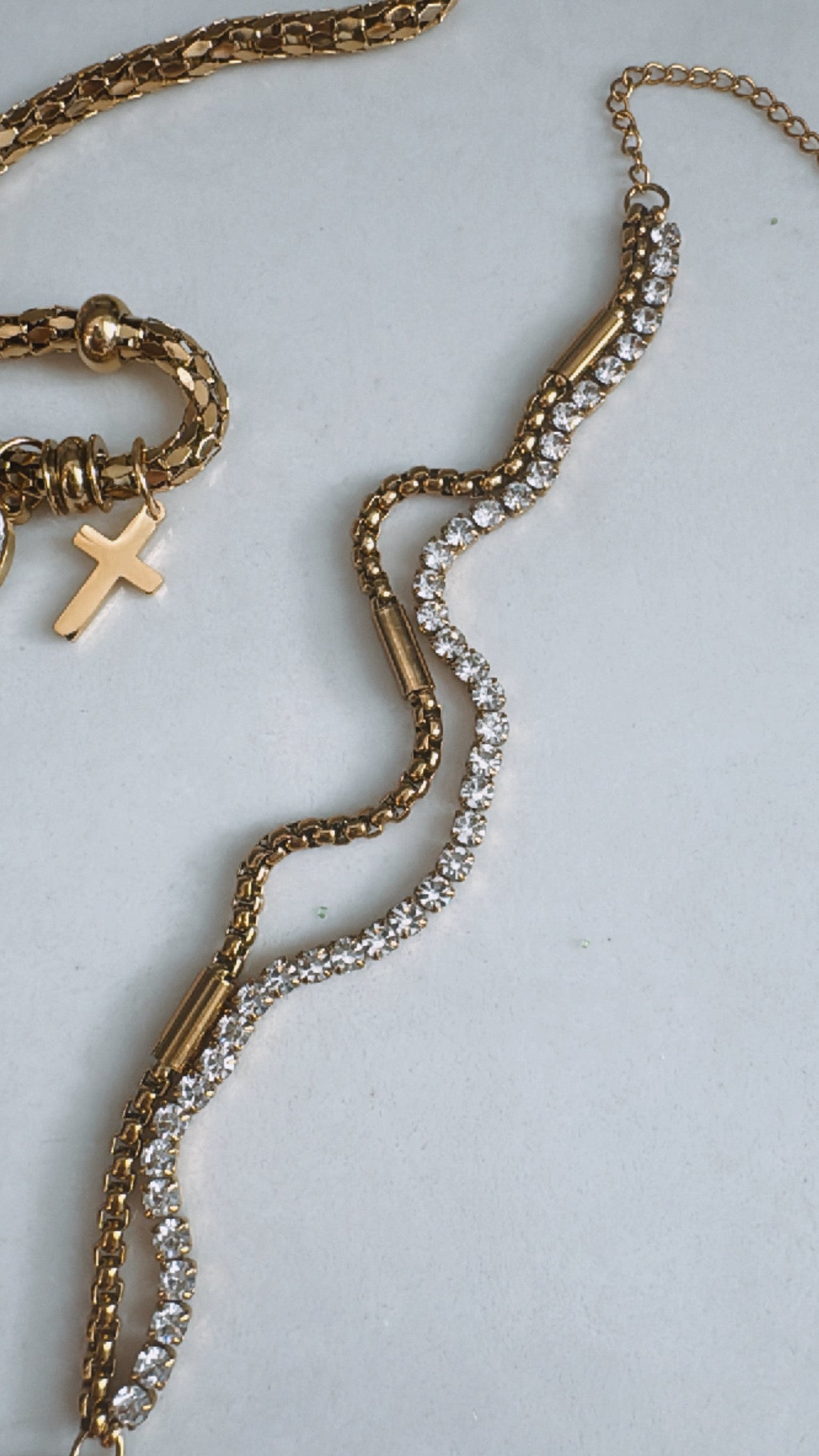 2-in-1 Dakota Diamond Bracelet – 18k Gold Plated