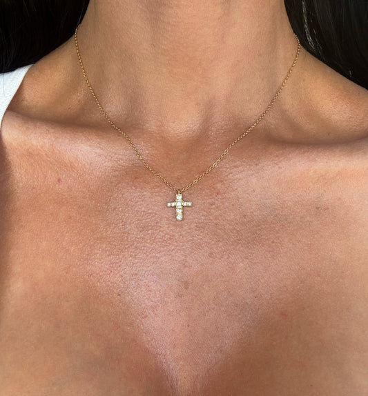 Baby Cross Diamond Necklace