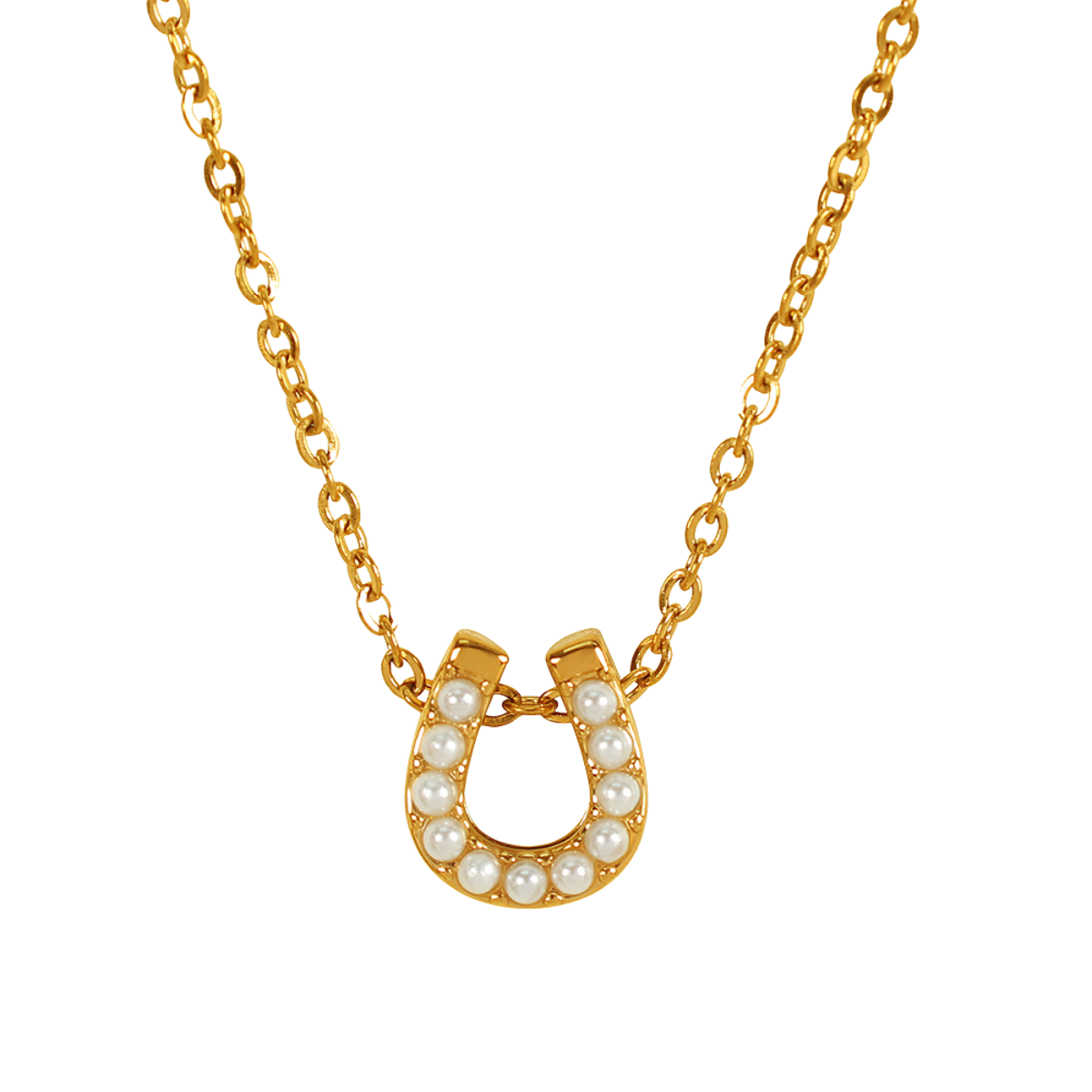 Dainty Pearl Horseshoe Necklace