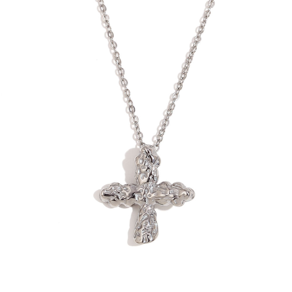 Hammered Cross Necklace
