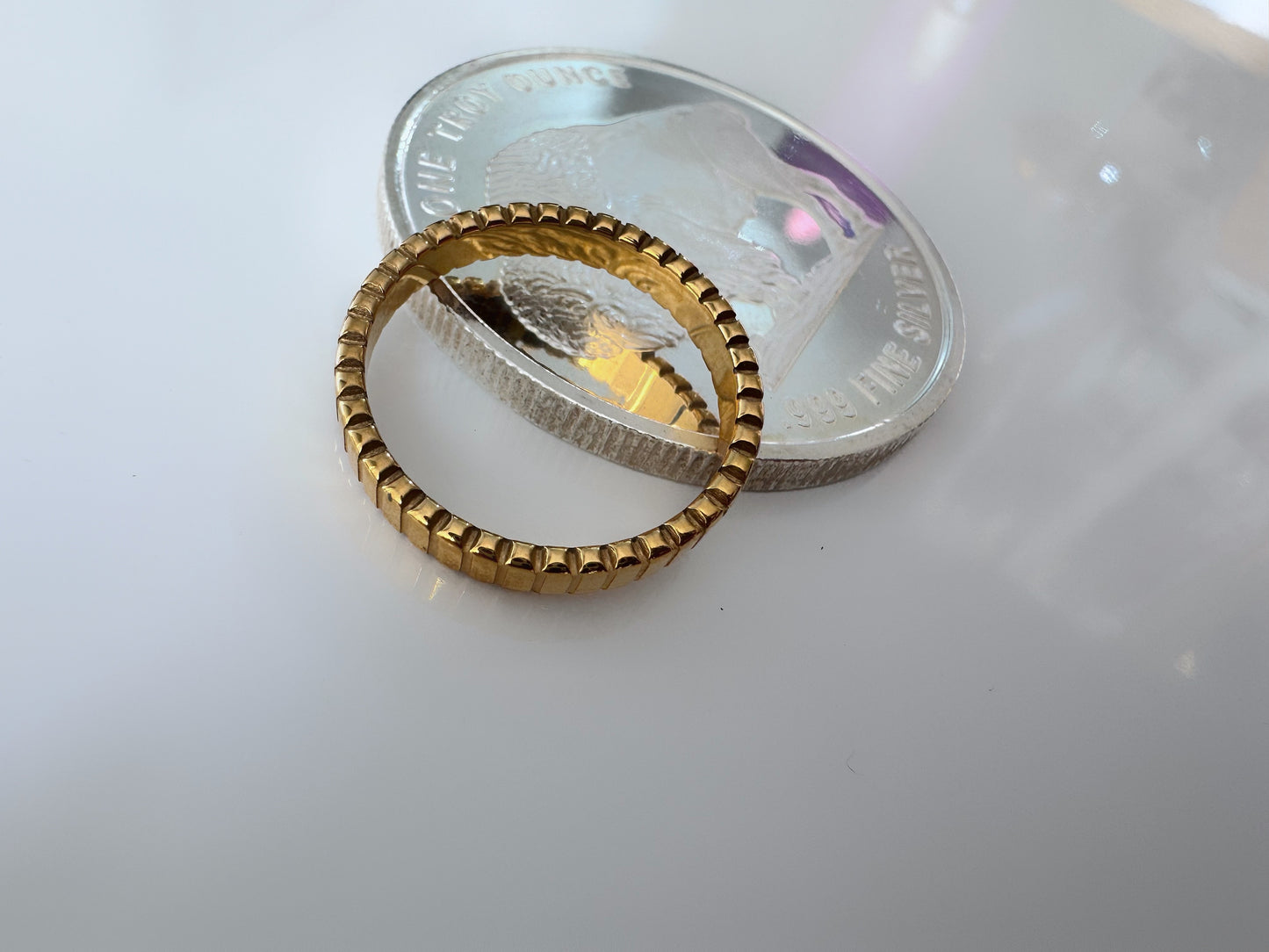 Ribbed Stacking Ring