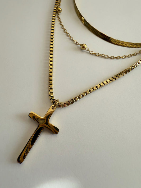 Layered Cross Necklace