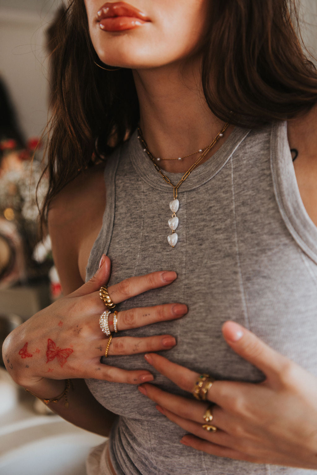 Lover Girl Heart Pre-Stacked Necklace