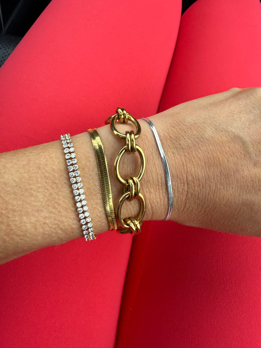 Silver Sliver Icon Bracelet