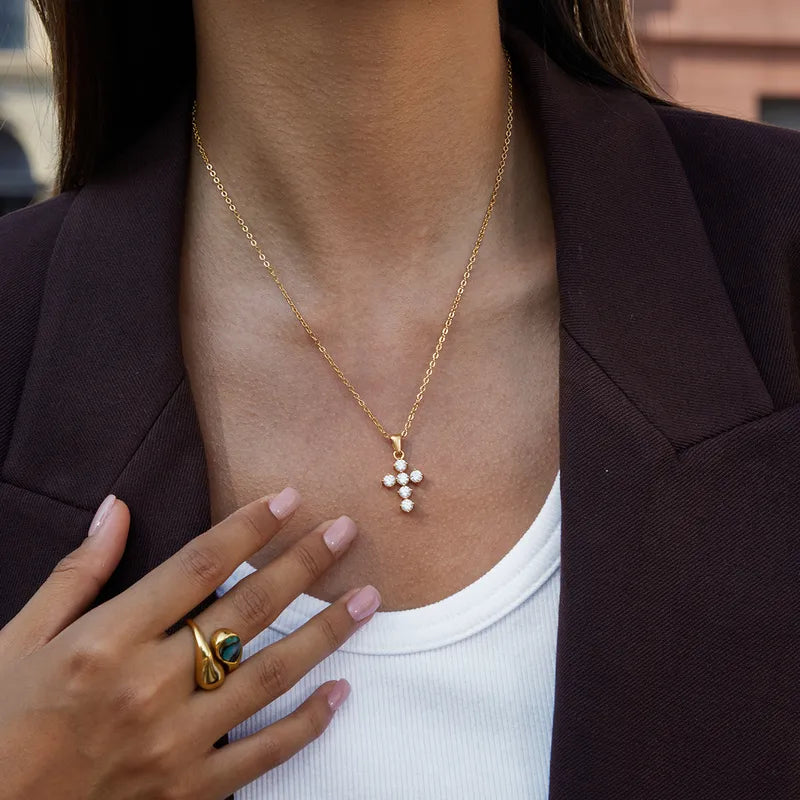 Luca Diamond Cross Necklace