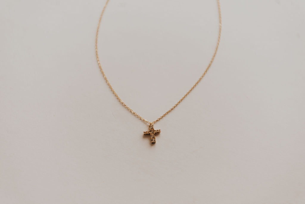 Baby Cross Diamond Necklace