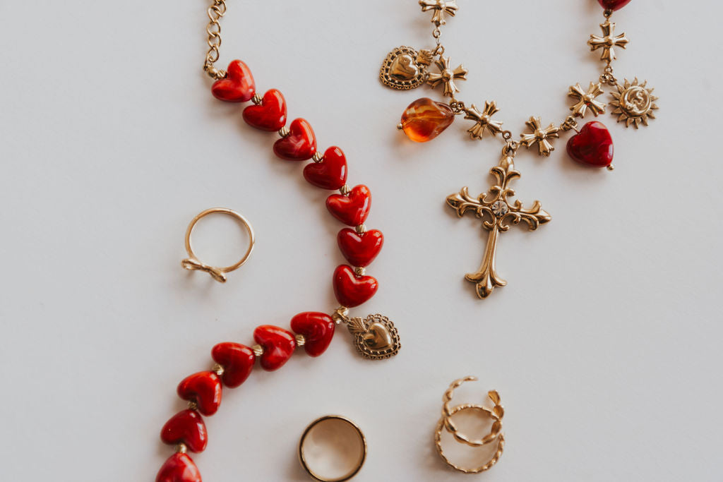Scarlet Cross Statement Necklace