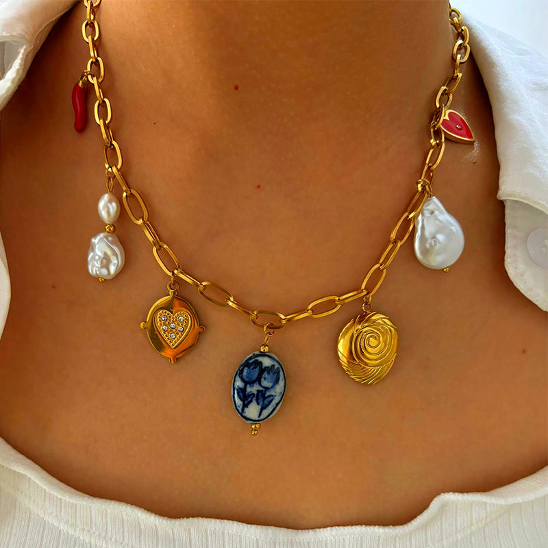 Santorini Story Charm Necklace