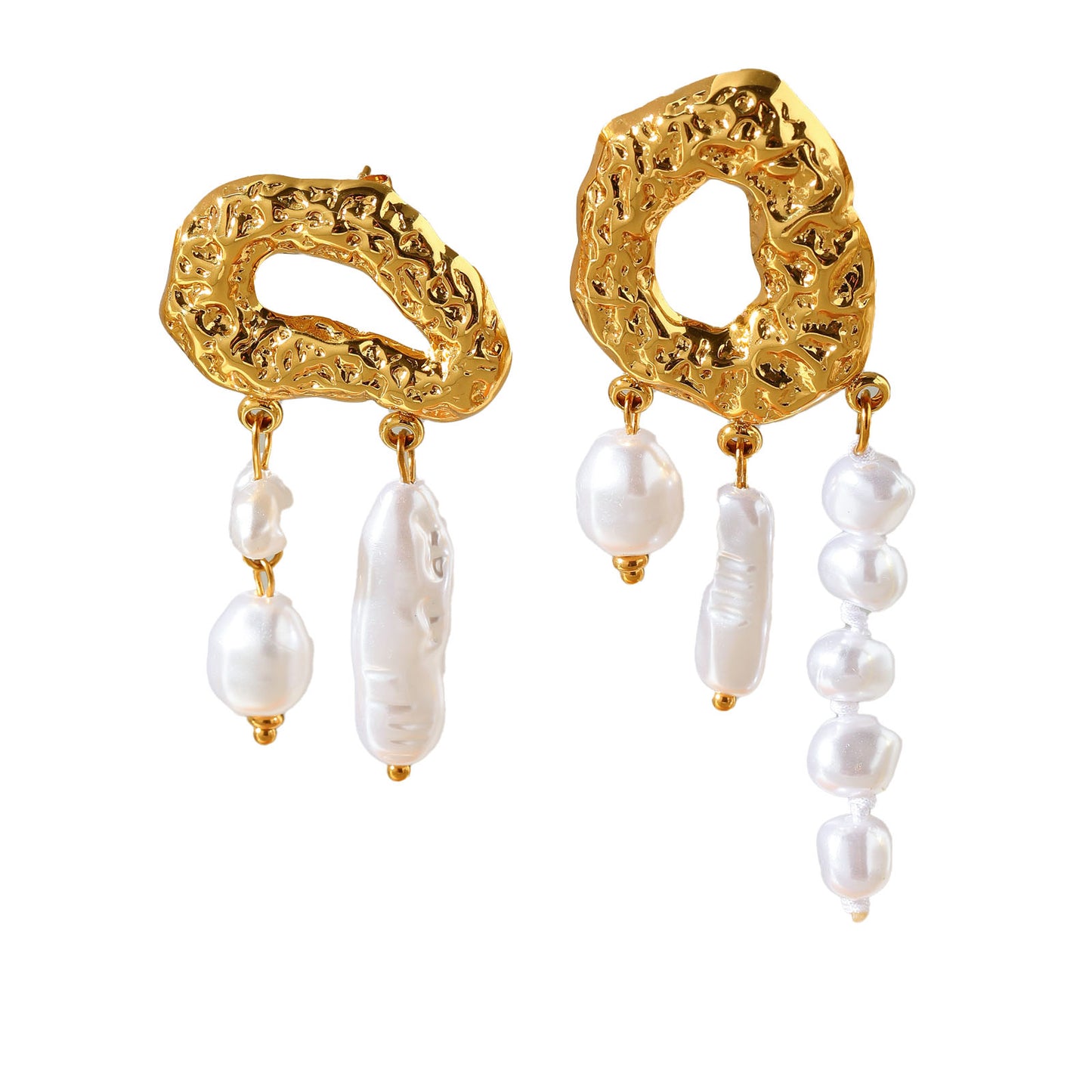 Liquid Gold & Pearl Earrings