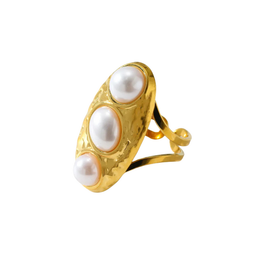 Trinity Pearl Open Ring
