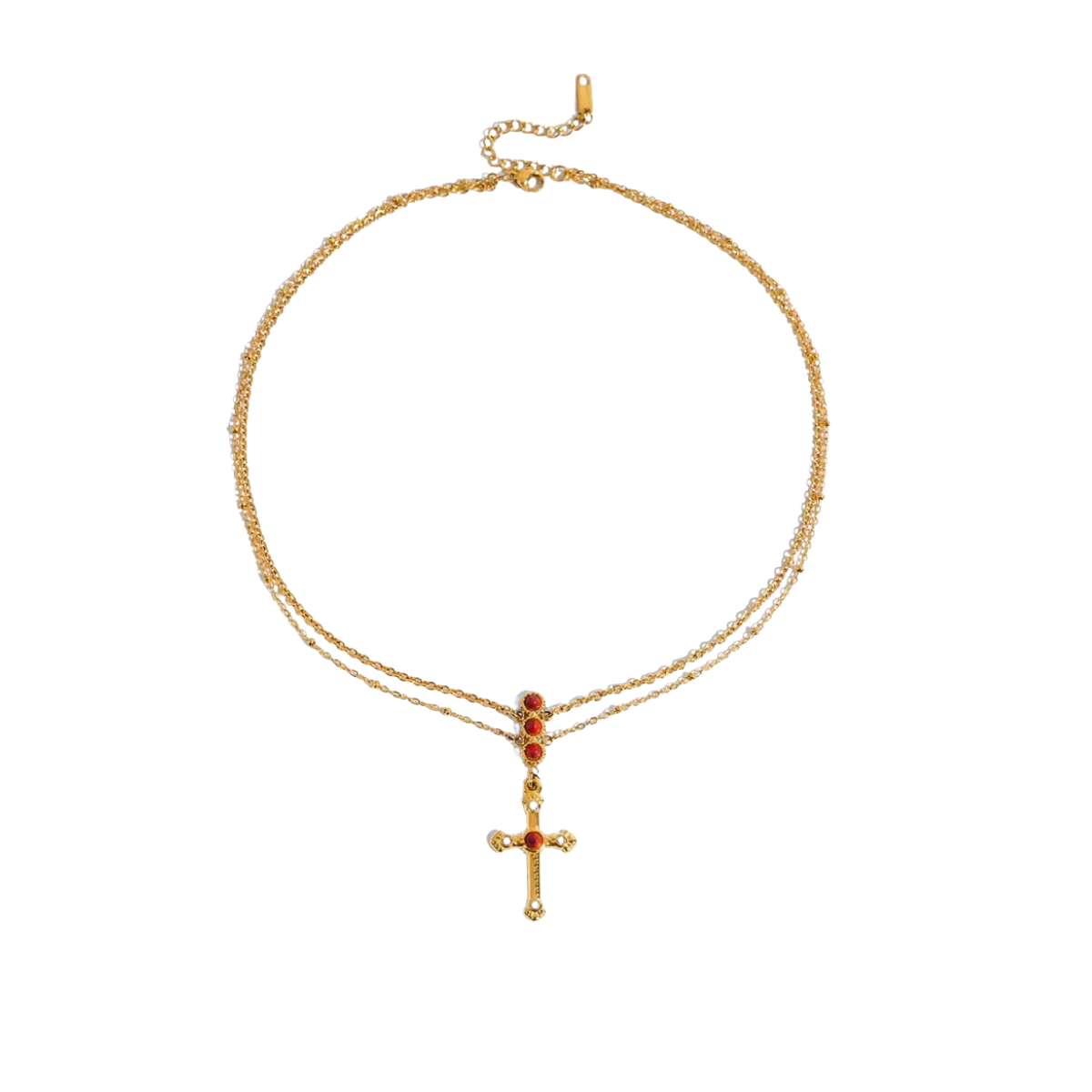 Ruby Cross Necklace