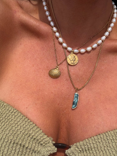 Poseidon Pearl Coin Necklace