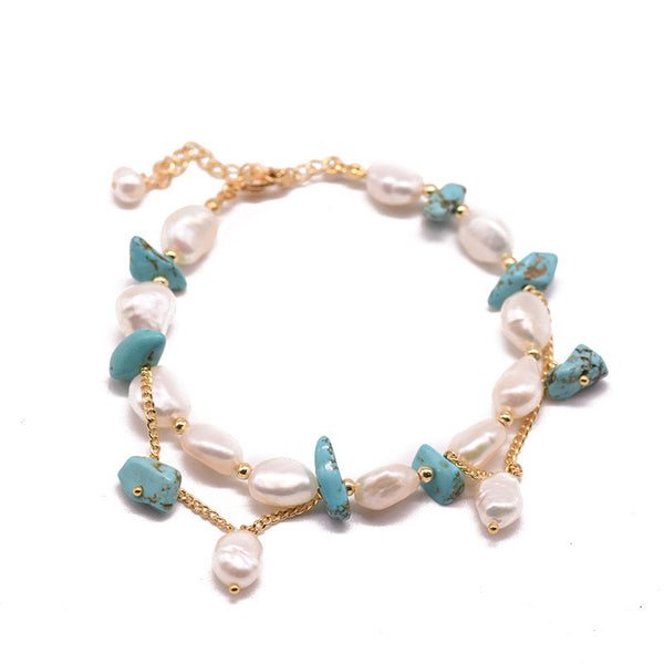 Turquoise Tide Pearl Bracelet