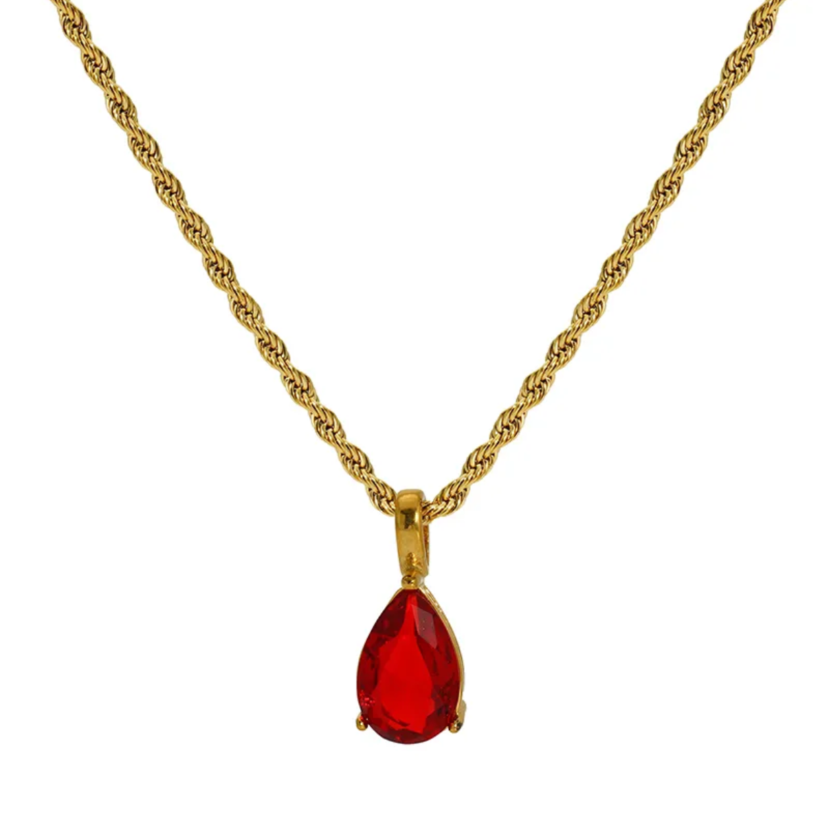 Ruby Red Gemstone Necklace