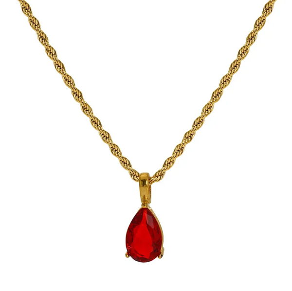 Ruby Red Gemstone Necklace