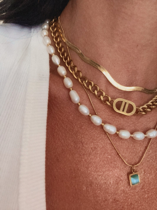 Golden Coastline Pearl Necklace