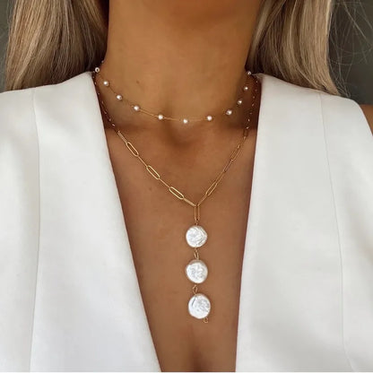 Pearl Drop Pre-Stack Necklace