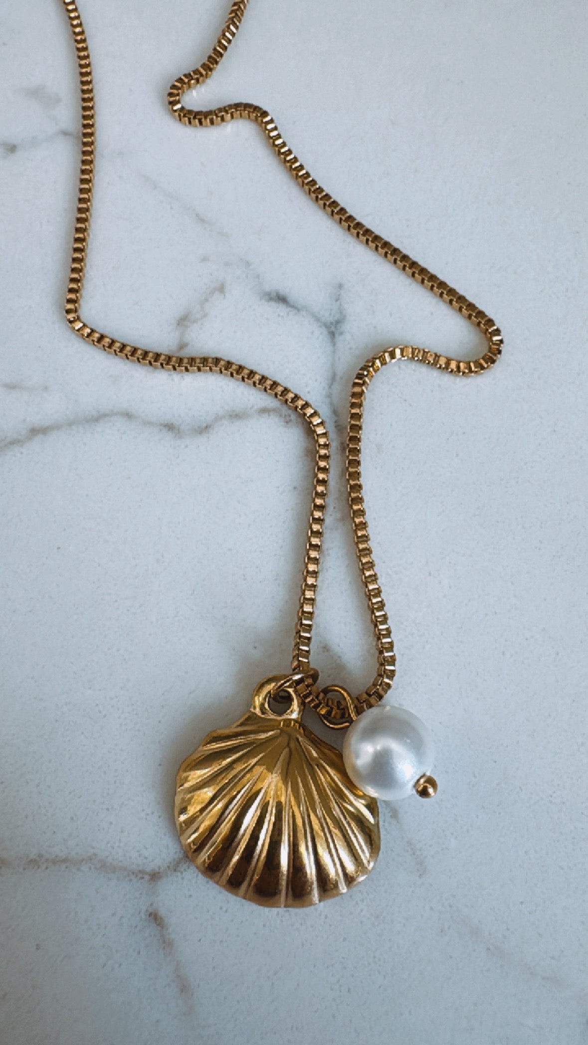 SeaShells + Pearls Necklace