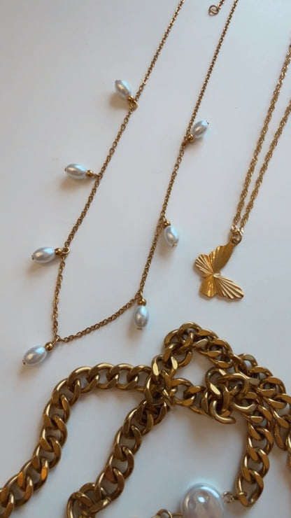 Elodie Dainty Pearls Necklace