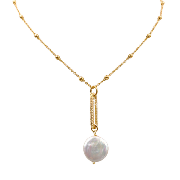 Sunlit Drop Pearl Pendant Necklace