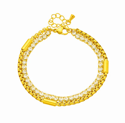 2-in-1 Dakota Diamond Bracelet – 18k Gold Plated