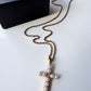 Hera Pearl Cross Necklace