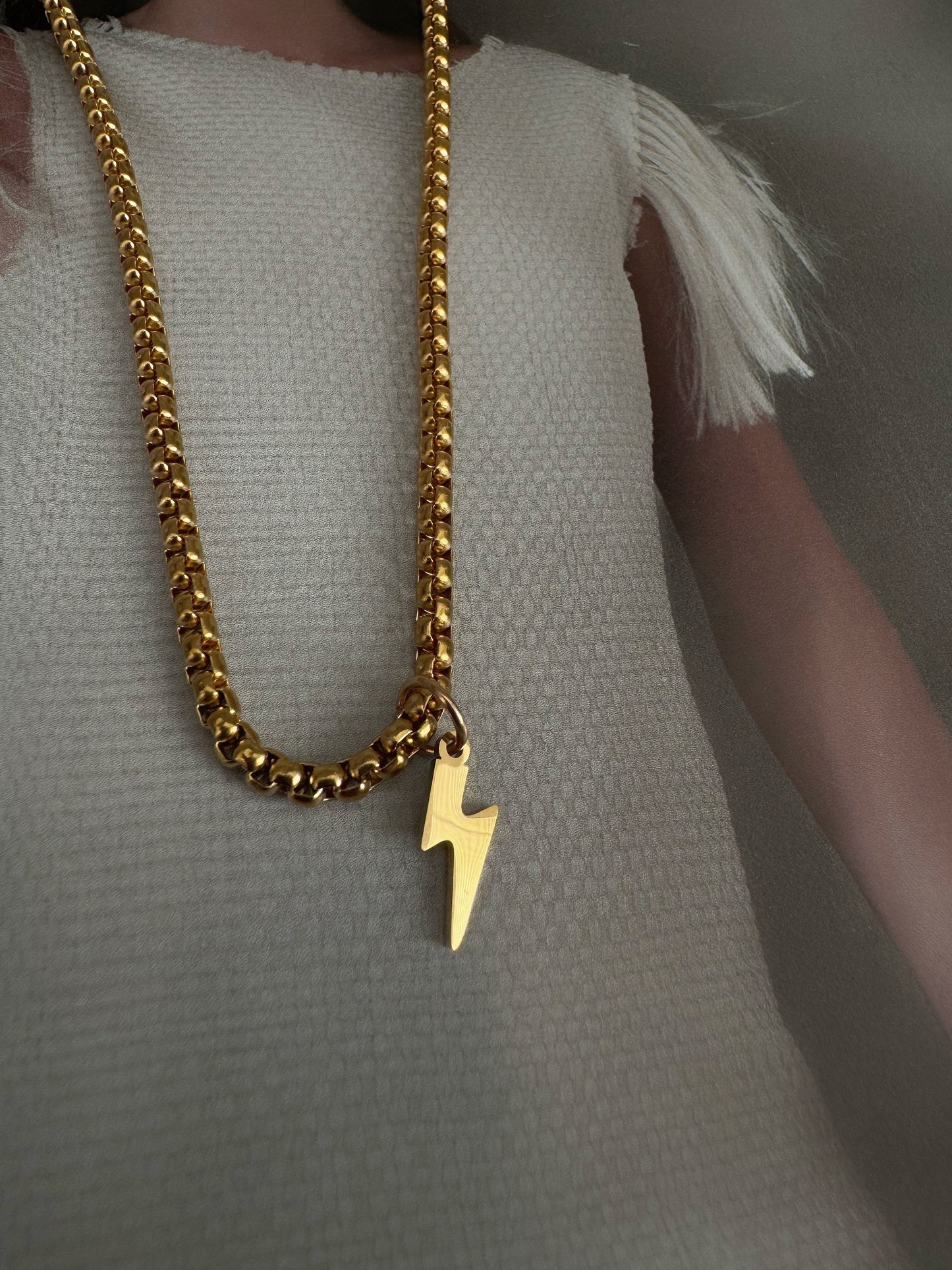 Lightening Bolt Long Necklace