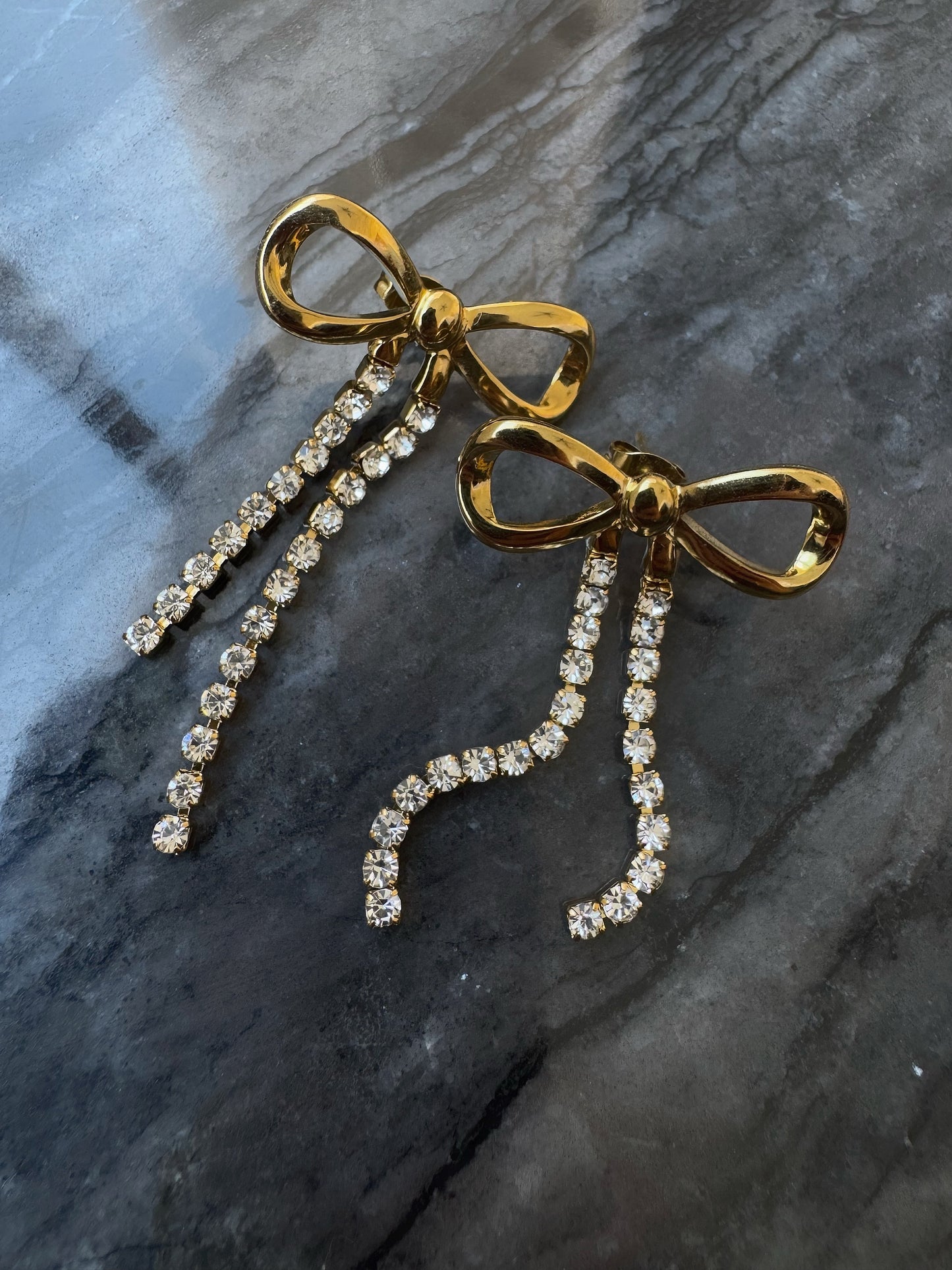 Diamond Bow Earrings