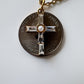 Crystal Peal Cross Necklace