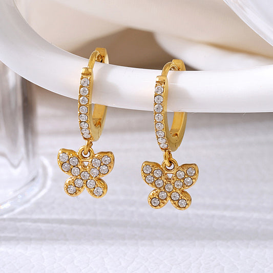 Butterfly Diamond Huggies