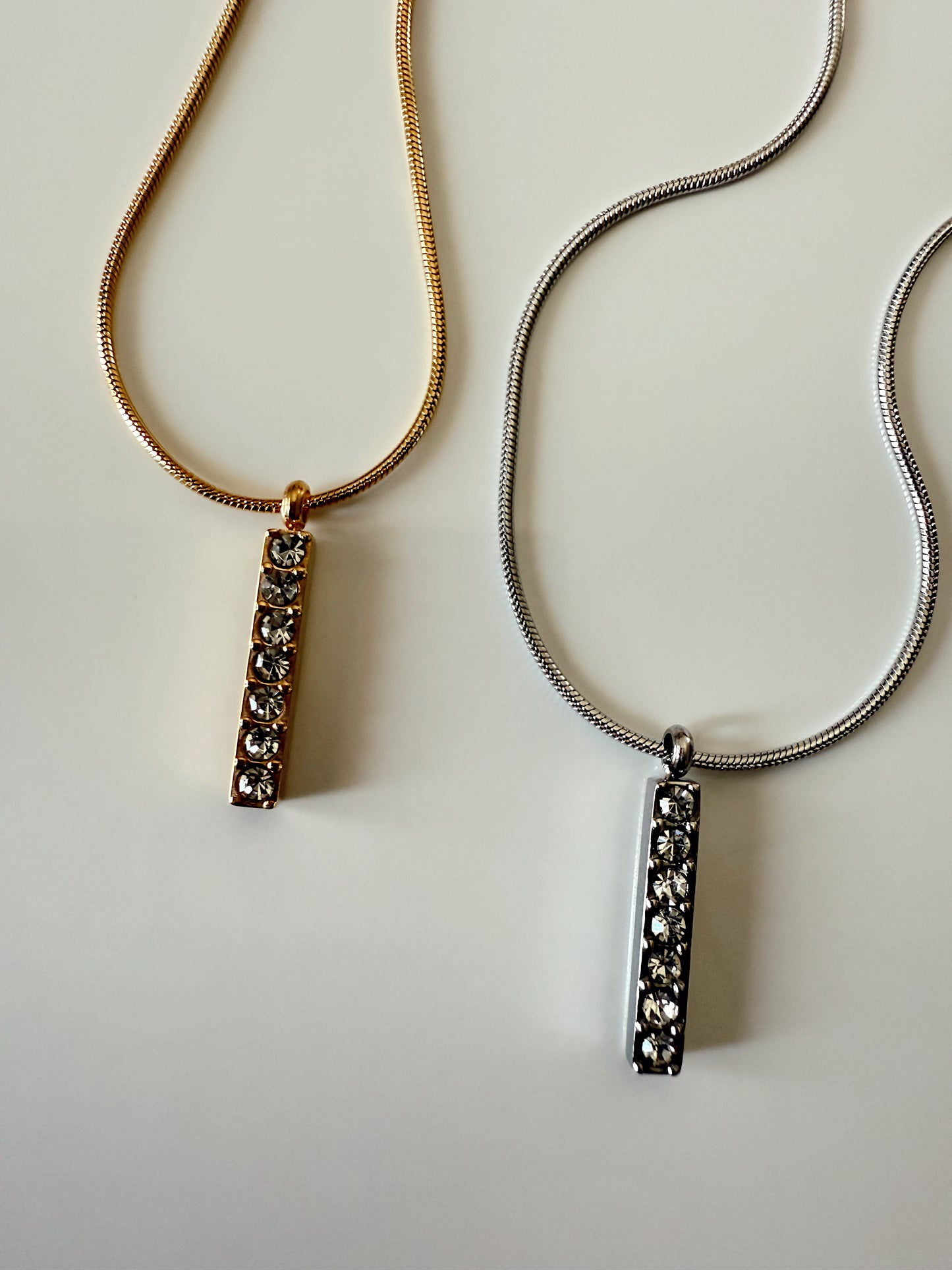 Crystal Bar Drop Necklace