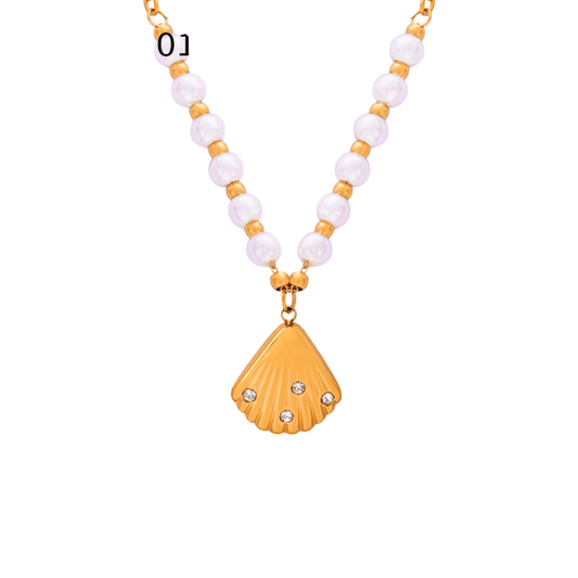 Golden Pearl Shell Necklace